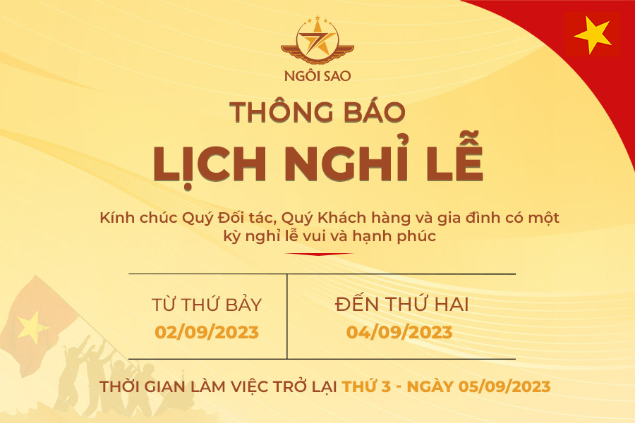 Thông báo nghỉ Lễ Quốc Khánh 2/9/2023