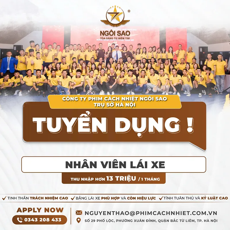 Tuyển dụng 01 nhân viên lái xe tại Hà Nội